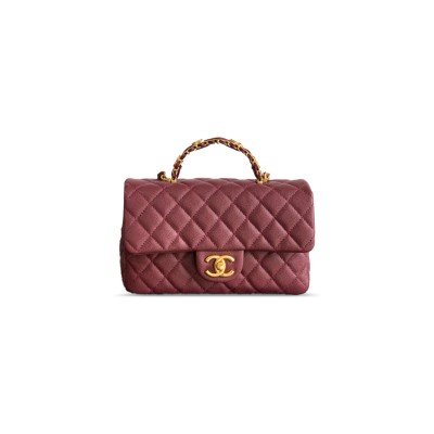 CHANEL SMALL FLAP HANDLE CALFSKIN CAVIAR AS5702 (22.5*13.5*6cm）